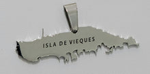 Isla de Vieques Map Pendant, Stainless Steel