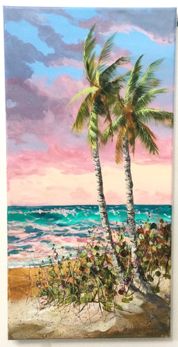 Sunset Palms Painting by Nancy Hogan Armour