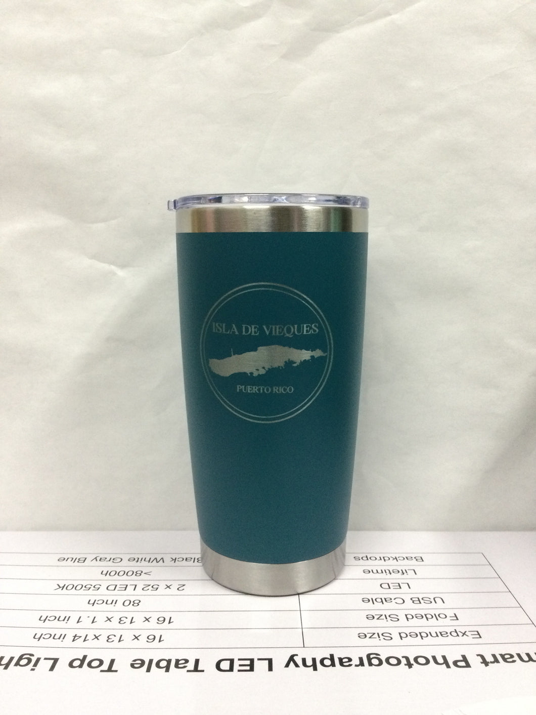 Isla de Vieques Tumbler 20oz, Teal