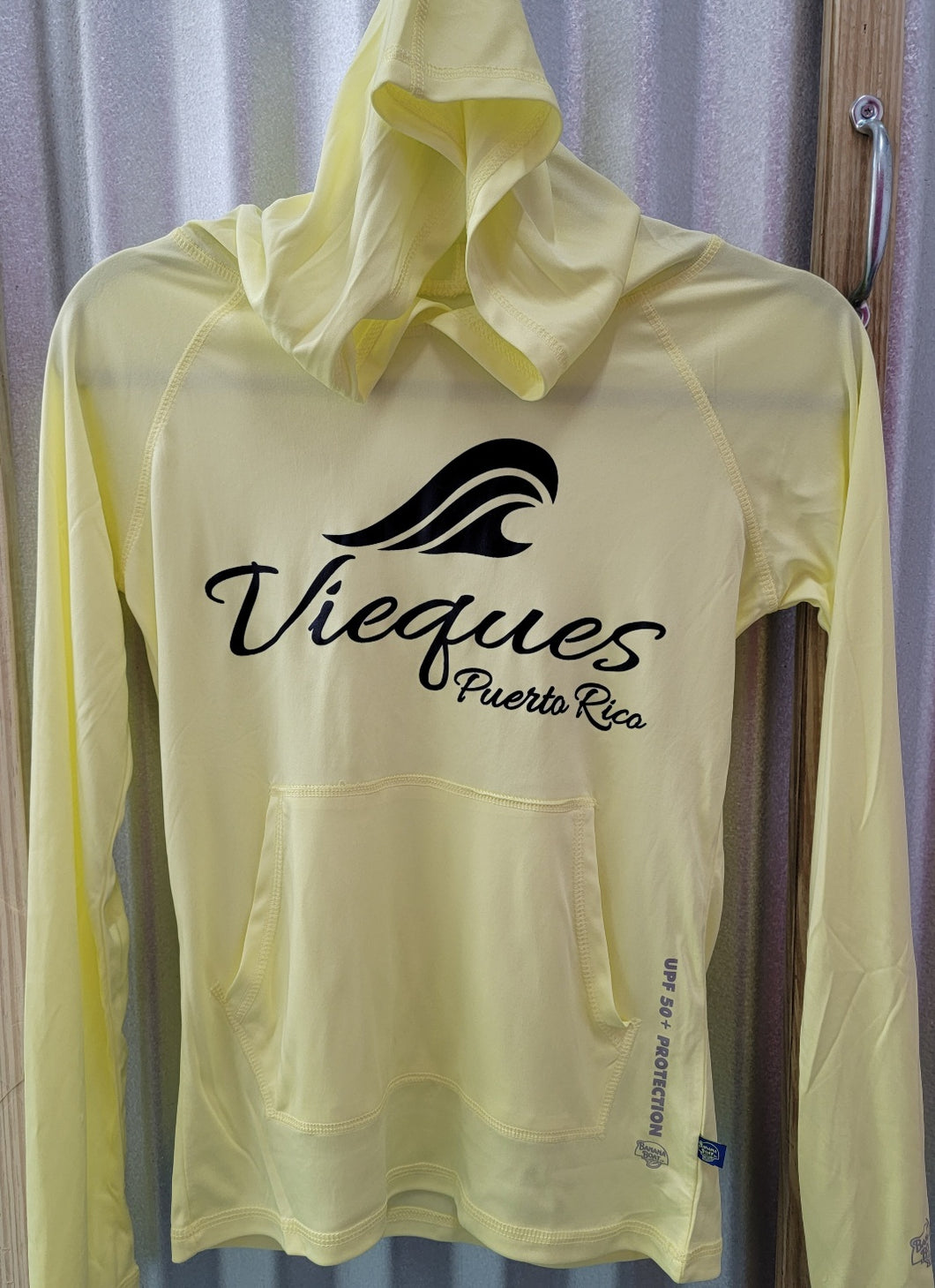 Vieques Womens's Hooded Rashguard, Soft Yellow