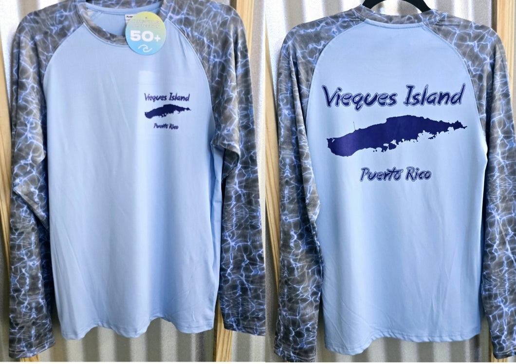 Vieques Map Water Camo Rashguard