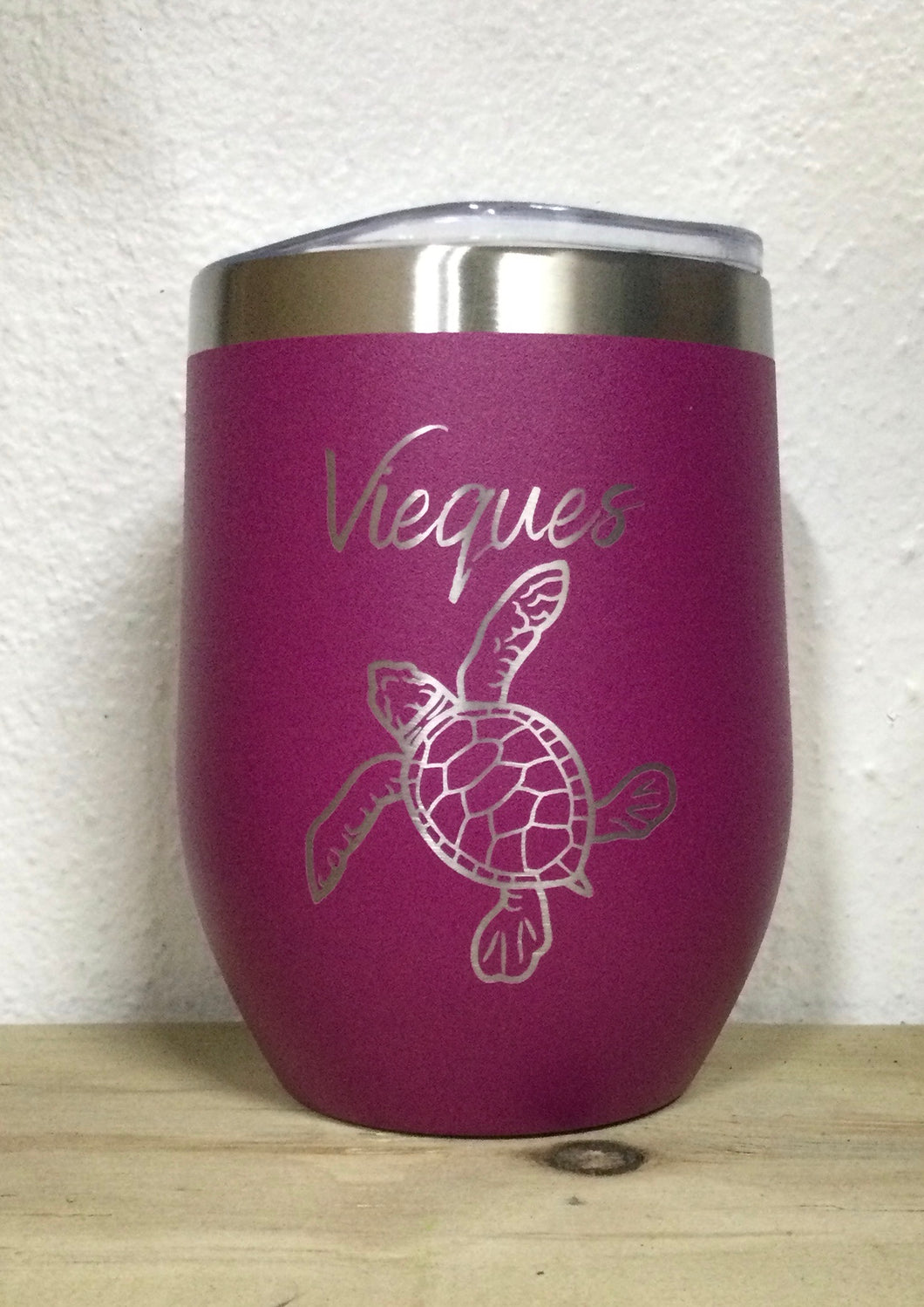 Sea Turtle Tumbler 12oz, Dark Pink