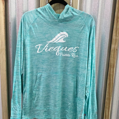 Vieques Wave Hoodie Rashguard, Space Aqua