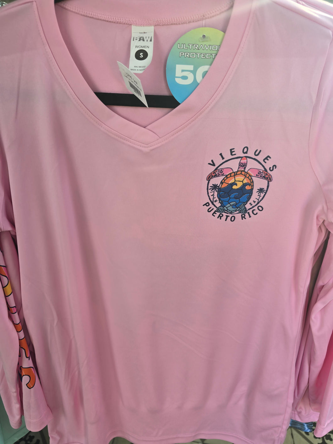 Ladies Sea Turtle Rashguard, Pink