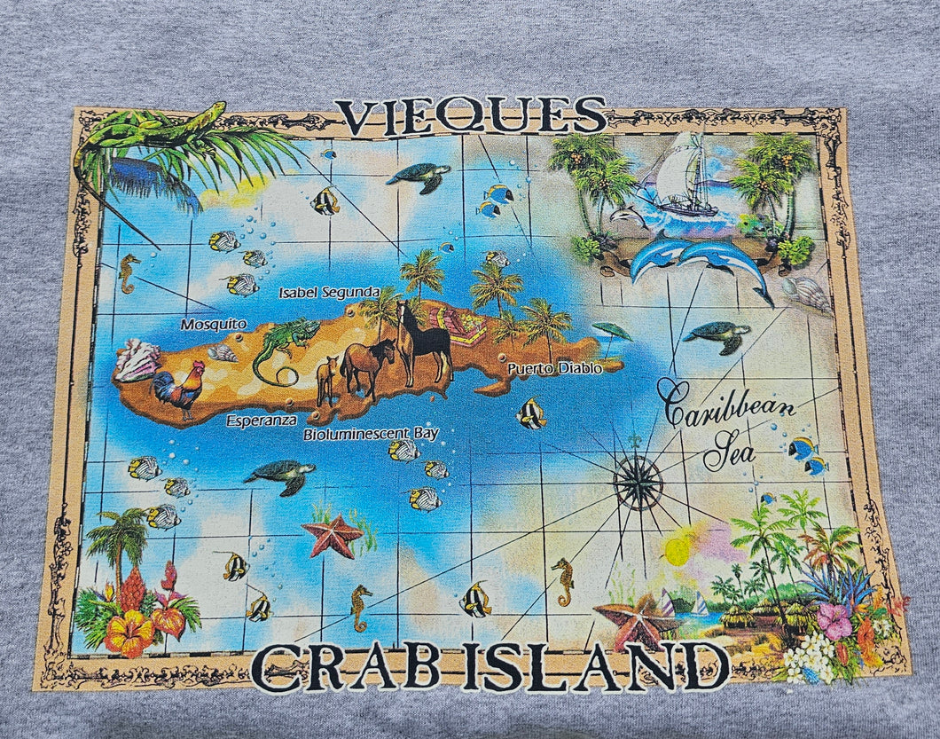 Crab Island Antique Map T-shirt