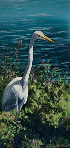 Egret Painting by Nancy Hogan Armour