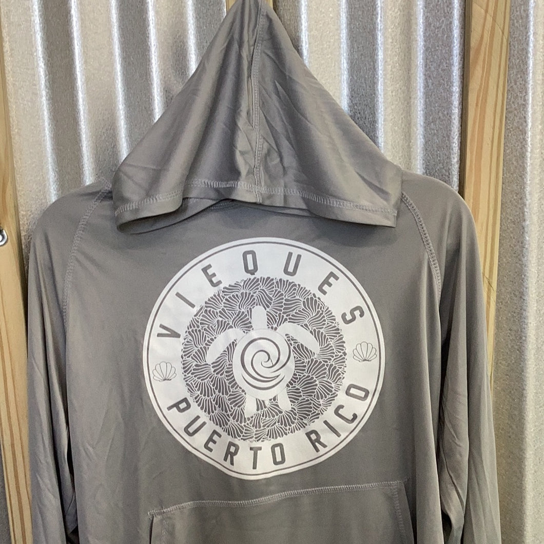 Men's Vieques Hooded Rashguard, Light Grey