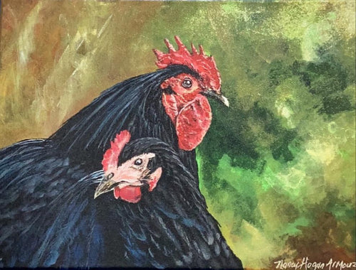 Love Chickens Painting by Nancy Hogan Armour