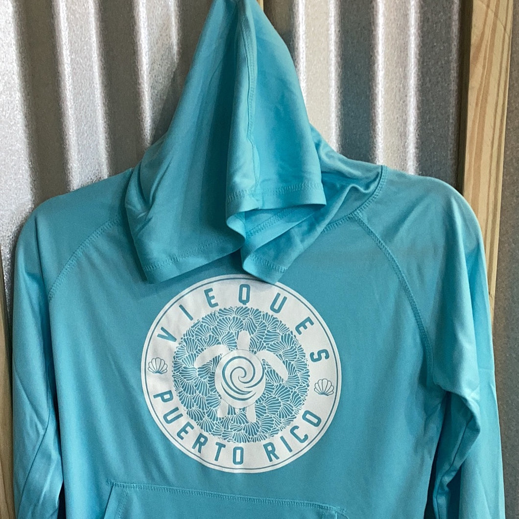 Vieques Hooded Rashguard, Women’s, Aqua