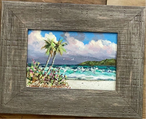 Framed Beach Painting by Nancy Hogan Armour