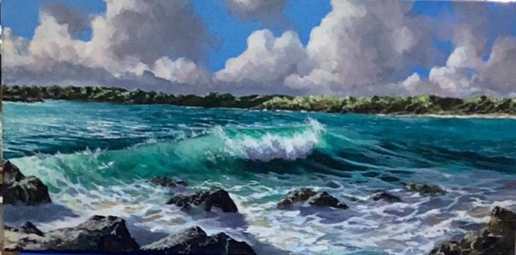Breaking Waves Painting by Nancy Hogan Armour
