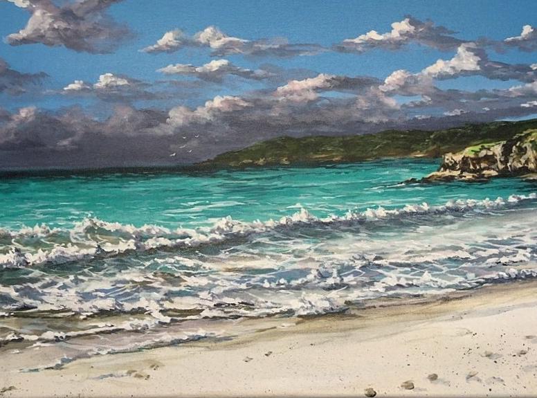 Beach Scene Painting by Nancy Hogan Armour